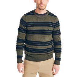 Nautica Striped Sweater - Forest Night Heather