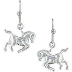 Montana Prancing Horse Earrings - Silver