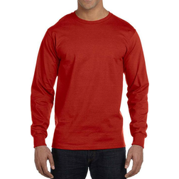 Hanes Beefy-T Long-Sleeve T-shirt Unisex - Deep Red