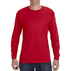 Hanes Men's Authentic Long-Sleeve T-shirt - Deep Red