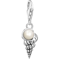 Thomas Sabo Charm Club Collectable Shell Charm Pendent - Silver/Black/Pearl