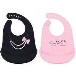 Little Treasures Classy Baby Silicone Bibs 2-pack