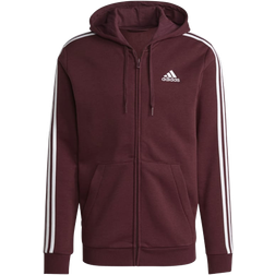 Adidas Essentials Fleece 3-Stripes Full-Zip Hoodie Men - Victory Crimson/White