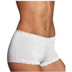 Maidenform One Fab Fit Microfiber Boyshort with Lace - White