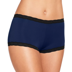 Maidenform One Fab Fit Microfiber Boyshort with Lace - Navy Black