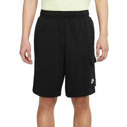 Nike Sportswear Club French Terry Cargo Shorts - Black/Black/White