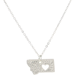 Montana Silversmiths I Heart State Charm Necklace - Silver
