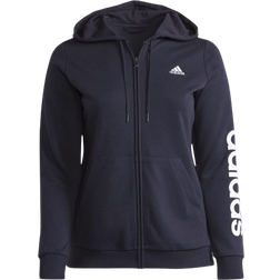 Adidas Women's Essentials Logo Full-Zip Hoodie Plus Size - Legend Ink/White