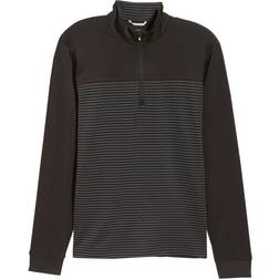 Cutter & Buck Traverse Stripe Stretch Quarter Zip Pullover - Black