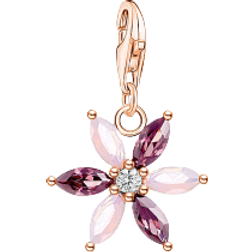 Thomas Sabo Charm Club Collectable Flower Charm Pendant - Rose Gold/Pink/Transparent