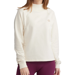 Champion Embroidered Logo Powerblend Fleece Mock Neck Sweatshirt - Natural