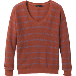 Prana Milani V-Neck Sweater - Gingerbread Stripe