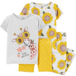 Carter's Giraffe Sunflower Snug Fit Pajama Set 4-Piece - Heather/Yellow (2M975110)