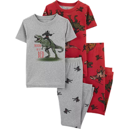 Carter's Dinosaur Snug Fit Pajama Set 4-Piece - Heather/Red (3M988610)