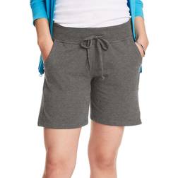 Hanes Women's Jersey Pocket Short - Charcoal Heather
