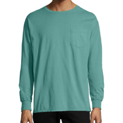 Hanes ComfortWash Garment Dyed Long Sleeve Pocket T-shirt Unisex - Spanish Moss
