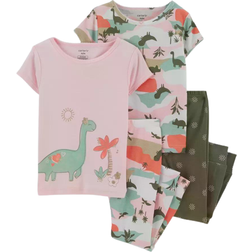 Carter's Dinosaur Snug Fit Pajama Set 4-Piece - Pink/Green (1M975610)