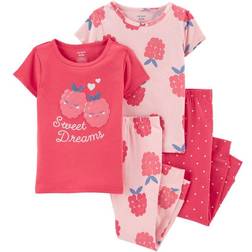 Carter's Raspberry Snug Fit Pajama Set 4-Piece - Pink (2M975410)