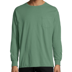 Hanes ComfortWash Garment Dyed Long Sleeve Pocket T-shirt Unisex - Cypress Green