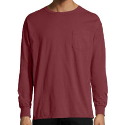 Hanes ComfortWash Garment Dyed Long Sleeve Pocket T-shirt Unisex - Cayenne