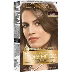 L'Oréal Paris Superior Preference Fade-Defying Shine Permanent Hair Color #6 Light Brown