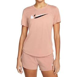 Nike Dri-FIT Swoosh Run Short-Sleeve Running Top Women - Rose Whisper/White