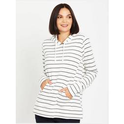 Motherhood French Terry Side Access Nursing Hoodie Grey White Stripe (92679-23)