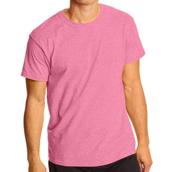 Hanes X-Temp Crewneck Short-Sleeve T-shirt 2-pack Unisex - Neon Pink Heather