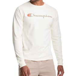 Champion Classic Script Logo Long Sleeve T-shirt - Natural