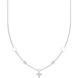 Thomas Sabo Charm Club Delicate Hearts Necklace - Silver/Transparent