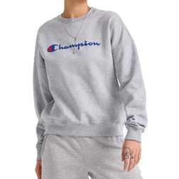 Champion Script Logo Powerblend Fleece Relaxed Crew T-shirt - Oxford Grey