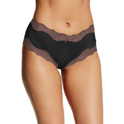 Maidenform Cheeky Scalloped Lace Hipster - Black/Rum Raisin Lace
