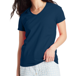 Hanes Women's Essential-T Short Sleeve V-Neck T-Shirt - Navy