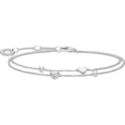 Thomas Sabo Charm Club Delicate Hearts Bracelet - Silver/Transparent