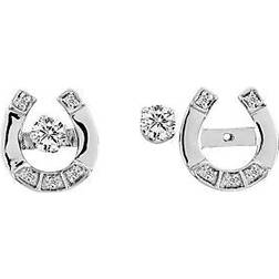 Kelly Herd Exquisite Horseshoe Earrings - Silver/Transparent