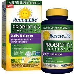 Renew Life Daily Balance 2-in-1 Prebiotics Probiotics 60