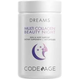 Codeage Multi Collagen Beauty Night Capsules, 5-HTP, Melatonin Supplement