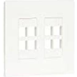 Tripp Lite 8-Port Keystone Double-Gang Faceplate, White, TAA