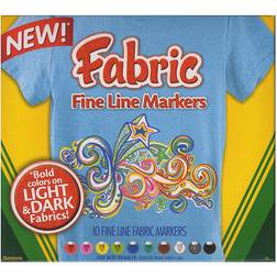 Crayola Fabric Markers, Fine Line, 10 Count