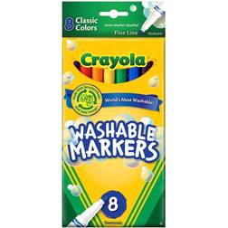 Crayola Washable Markers, Fine Tip, Nontoxic, Assorted, 8/Set