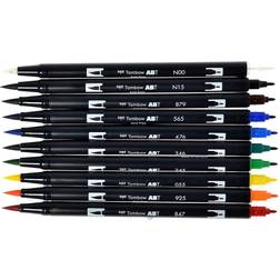 Tombow Dual Brush Pen Art Markers, Primary, 10-Pack