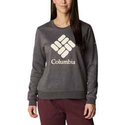 Columbia Women's Columbia Trek Graphic Crew Sweatshirt - Charcoal Heather/Stacked Gem