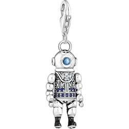 Thomas Sabo Charm Club Collectable Diver Charm Pendant - Silver/Black/Blue/Transparent