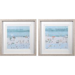 Uttermost Sea Glass Sandbar Framed Art 31x31" 2