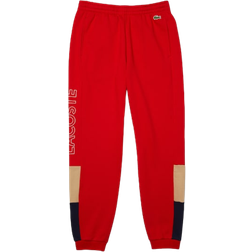 Lacoste Branded Colorblock Fleece Jogging Pants - Red/Beige/Navy Blue