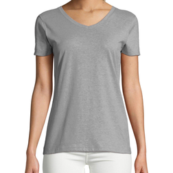 Hanes Women's X-Temp V-Neck T-Shirt - Light Steel