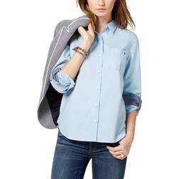 Tommy Hilfiger Roll-Tab Button-Up Shirt - Crystal Blue