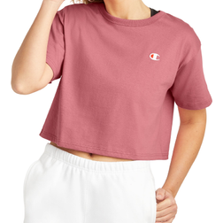 Champion C Logo Heritage Cropped Tee - Terracotta Pink