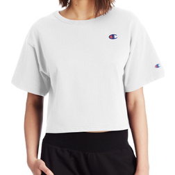 Champion C Logo Heritage Cropped Tee - White