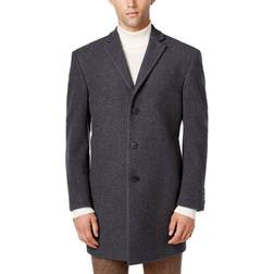 Calvin Klein Prosper Wool-Blend X-Fit Overcoat - Medium Grey